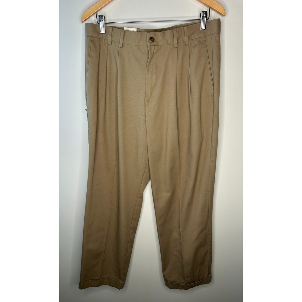 New Dockers Premium Khakis Work Pleated Relaxed Fit Pants Tan Men's 34 x 31 - Picture 13 of 13